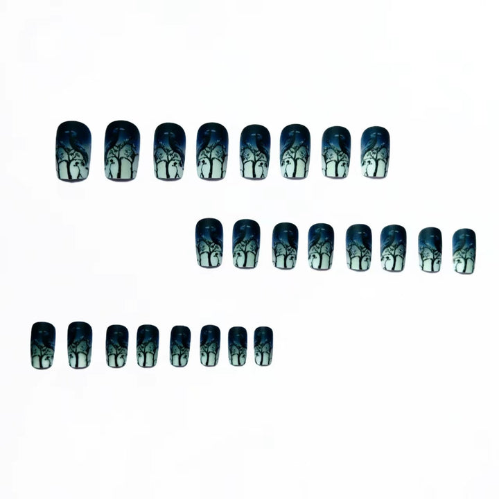 Creative skull and crow design artificial nails Bowlift