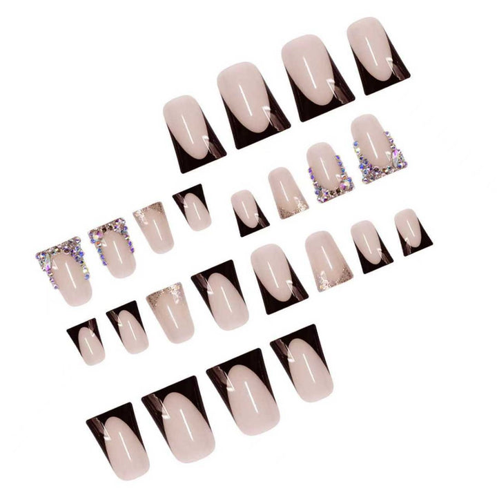 Decorative Press-On Nail Extensions with Gem Accents Bowlift