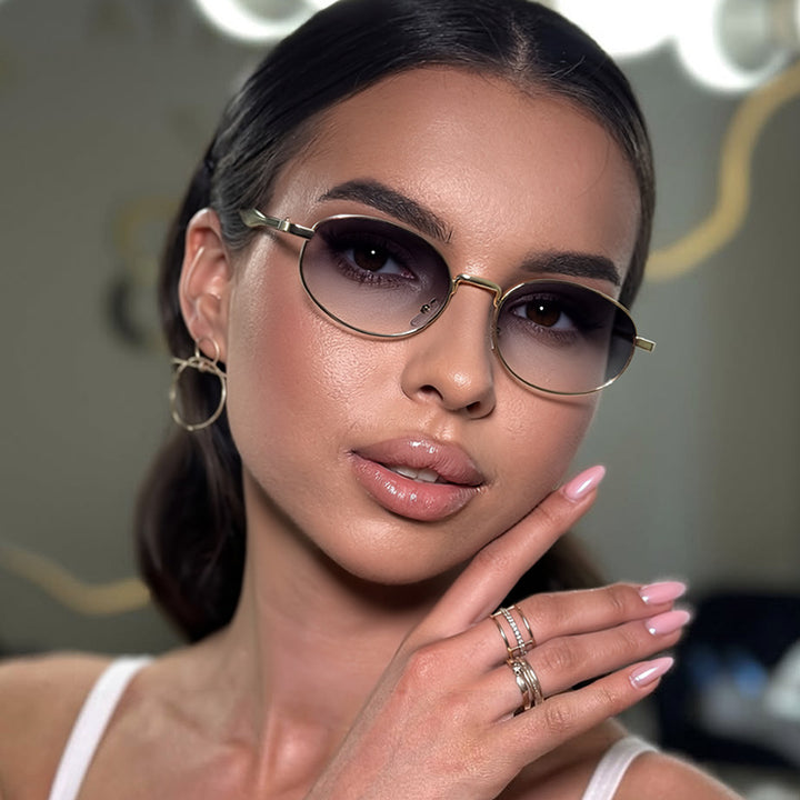 Women's robust round sunglasses with mirrored lenses Bowlift
