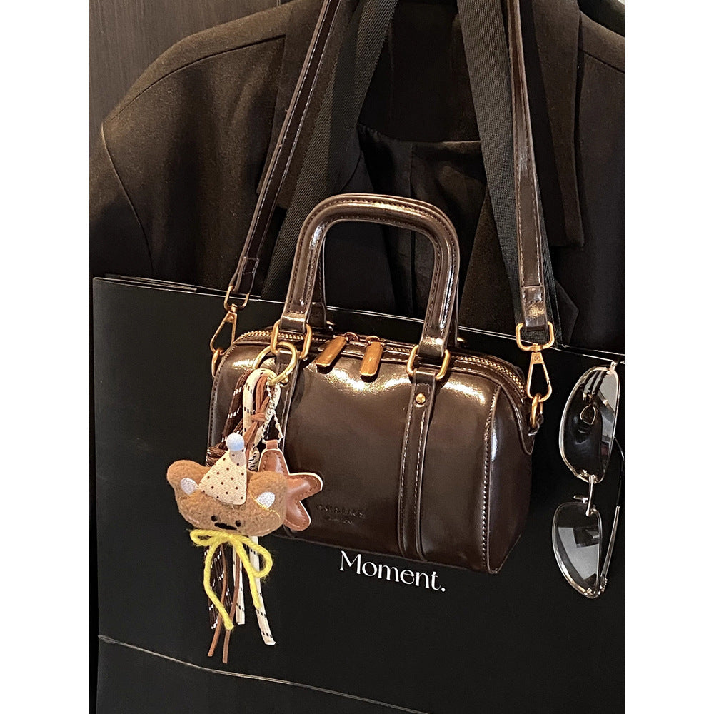 Soft Leather Handheld Satchel Bowlift