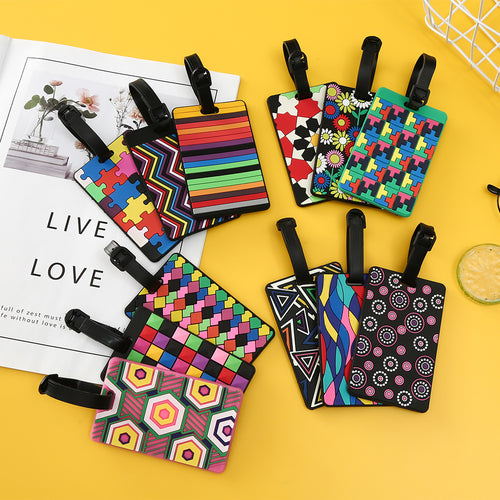 Unisex Luggage Tag with Modern Geometric Design Bowlift