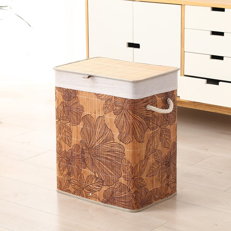 Premium laundry basket with dividers and handcrafted bamboo frame Bowlift