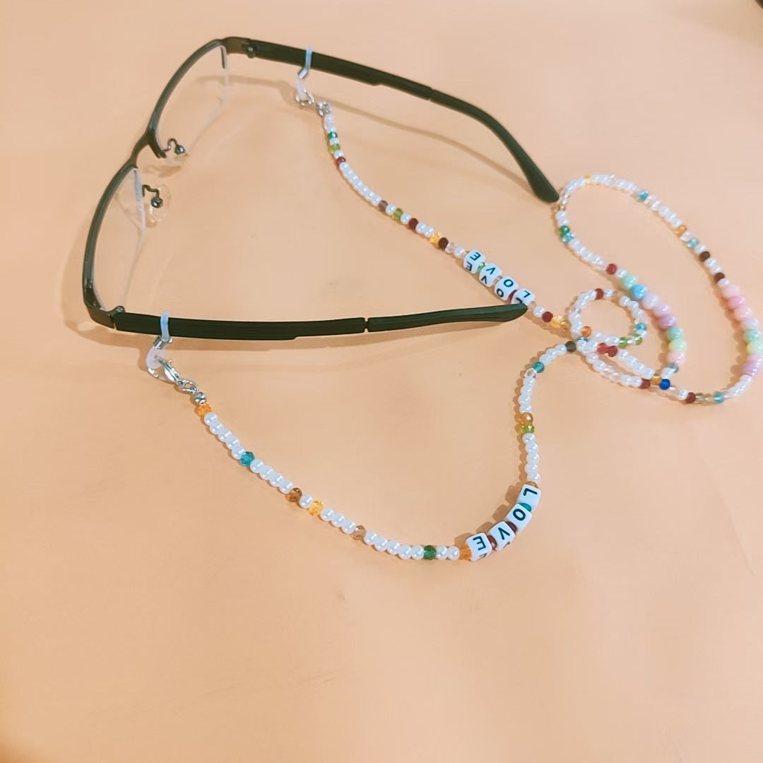 Glasses holder chain with colorful beads Bowlift