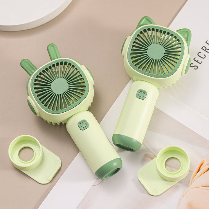 Ladies Portable Hand Fan in Playful Cat Design Bowlift