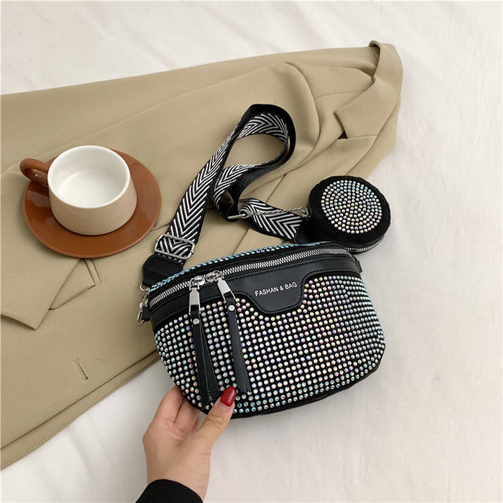 Stylish Rhinestone Embellished Mini Crossbody Bag Bowlift