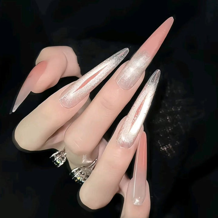 Glossy Acrylic Nail Extensions Bowlift