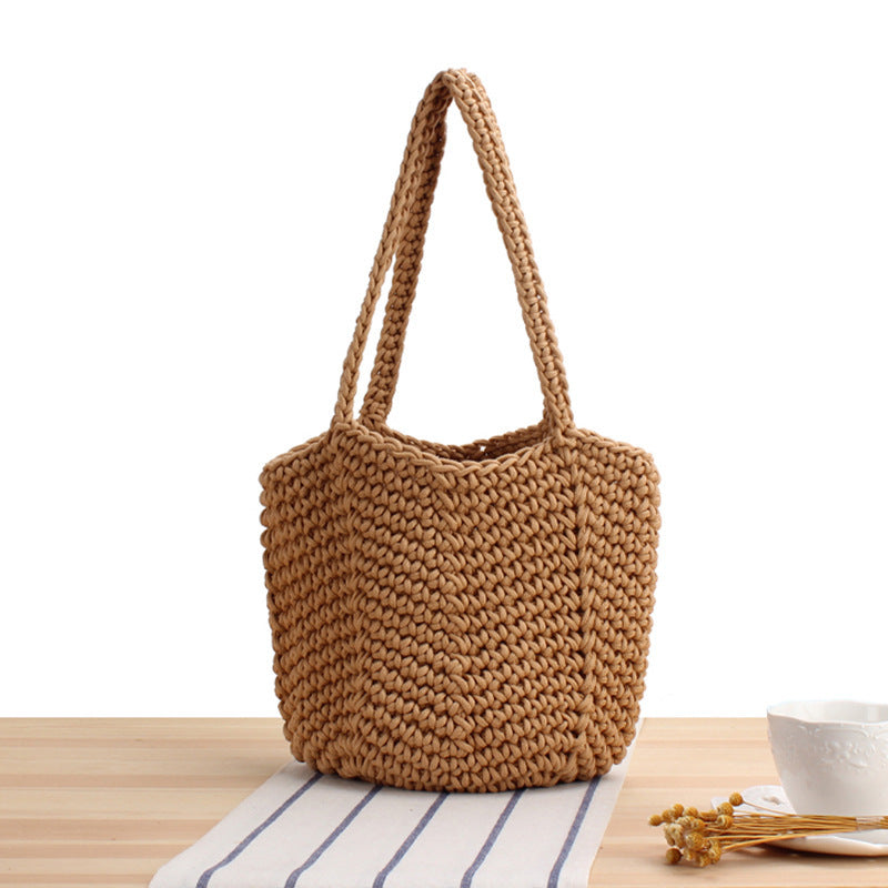 Handbag Made of Handcrafted Macrame with Textured Design Bowlift