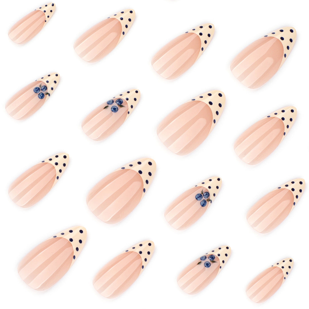Artful Nail Extensions with Delicate Flower and Dot Design Bowlift