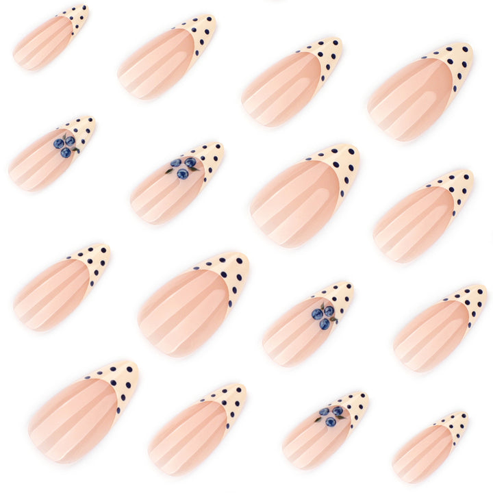 Artful Nail Extensions with Delicate Flower and Dot Design Bowlift