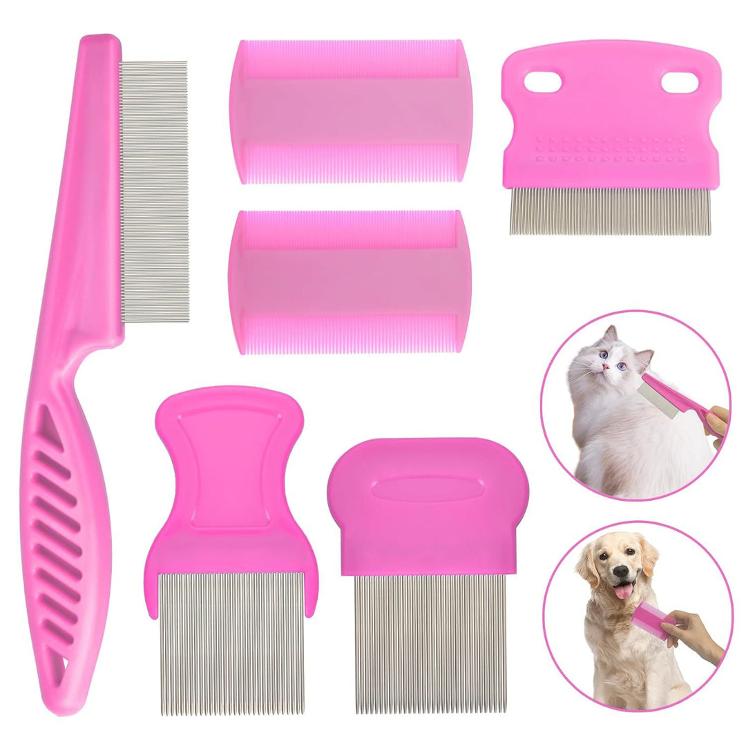 Precision stainless steel lice and flea comb set with ergonomic non-slip handles Bowlift