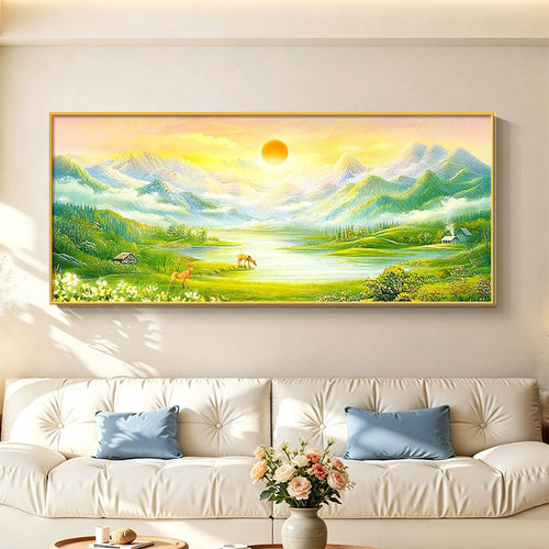 Framed Tranquil Nature Landscape Artwork