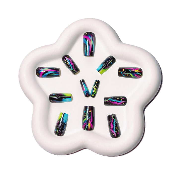 Neon Glow-In-The-Dark Nail Art Bowlift