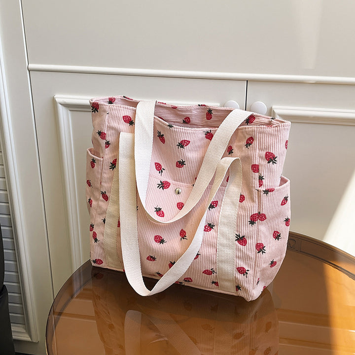 WoFloral Patterned Canvas Shopping Tote Bag Bowlift