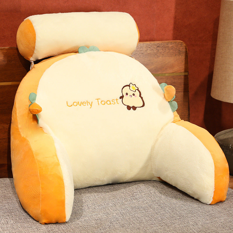 Plush back support cushion with cute rabbit motif Bowlift