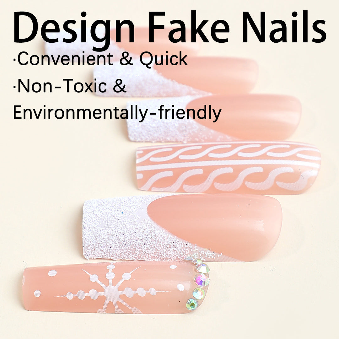 Artificial nail set with festive designs Bowlift