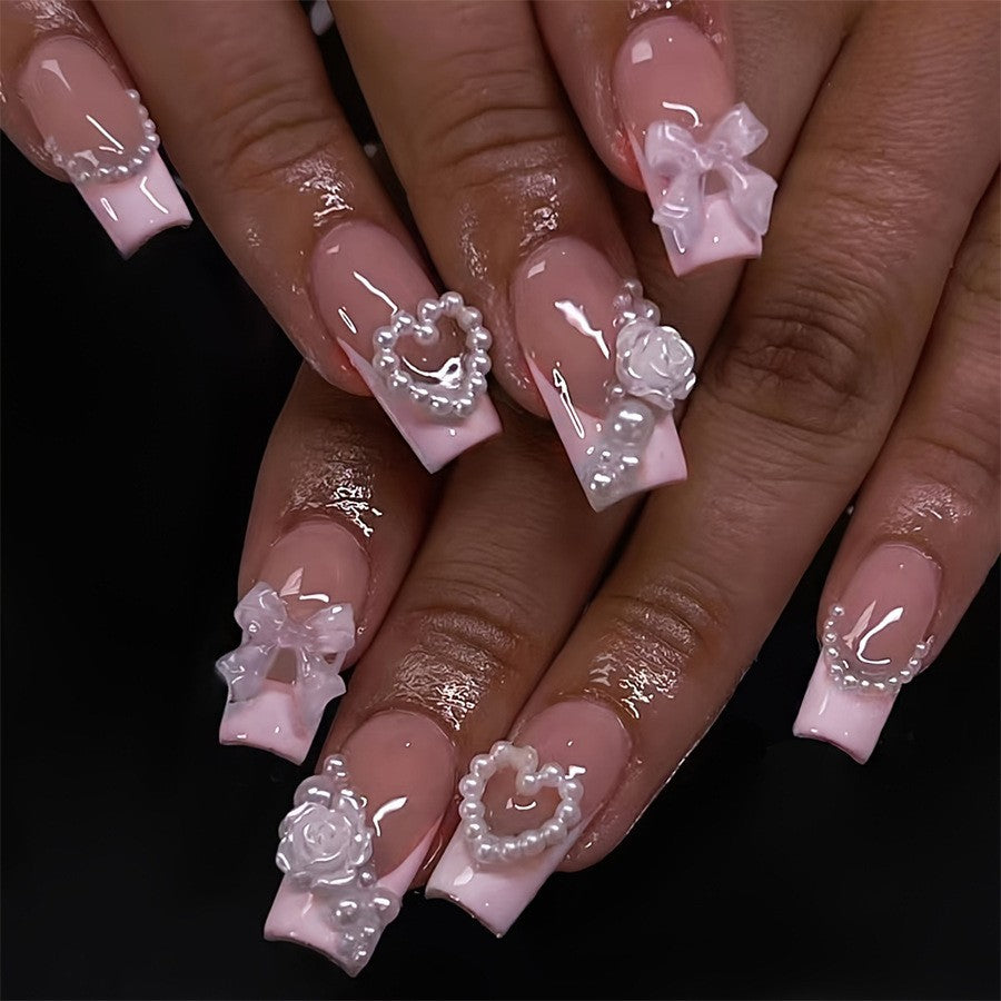 Premium French Tip Press-On Nails Bowlift