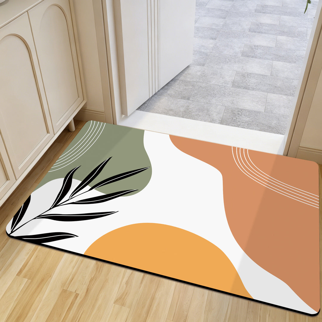 Cheerful Floral Design Indoor Area Mat Bowlift