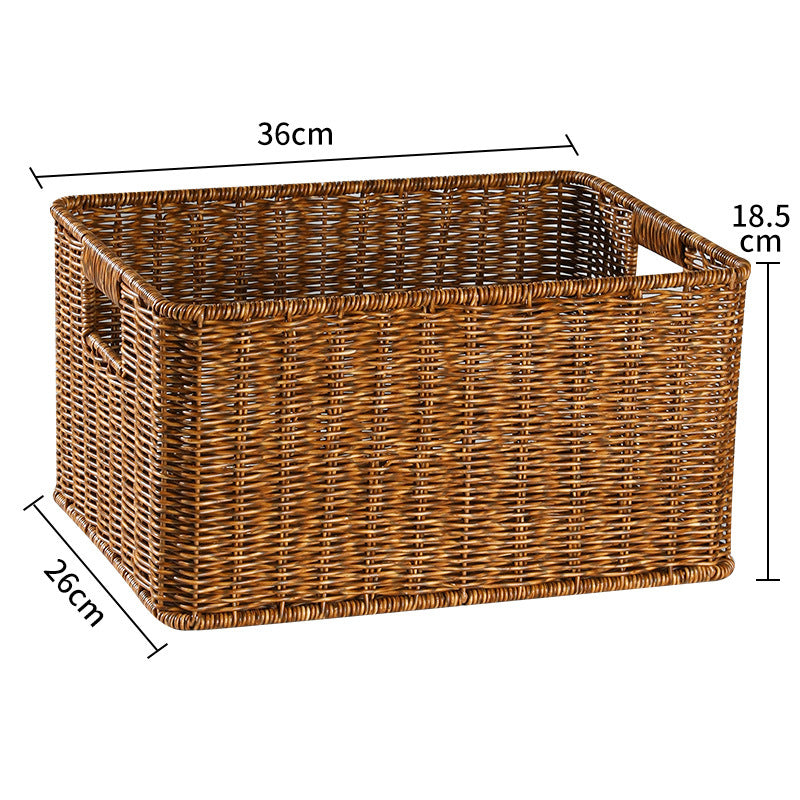 Handcrafted Rectangular Wicker Storage Bin Bowlift