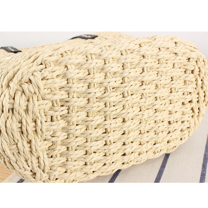 Handmade macrame tote bag with leather accents Bowlift