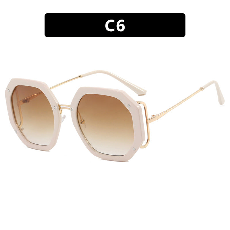 Ladies stylish octagonal sunglasses with UV protection and elegant frame Bowlift