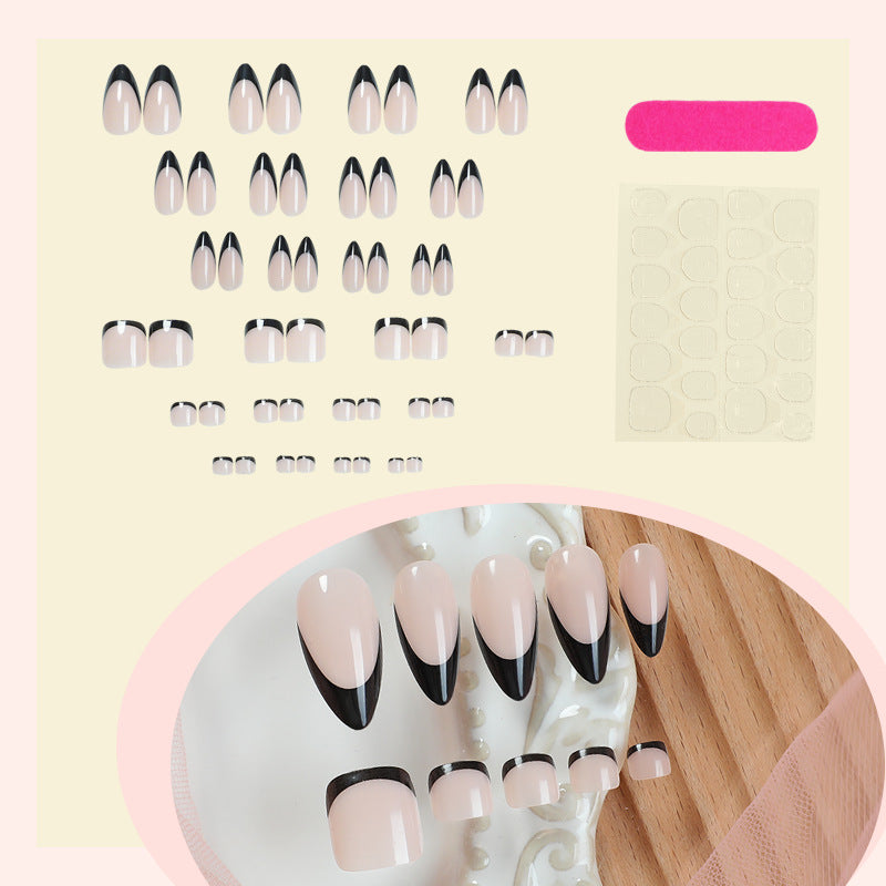 Stylish Press-On Nail Art Set with Elegant Design Bowlift