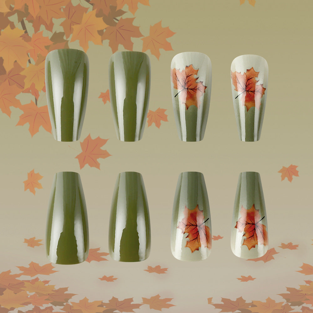 Autumn Leaf-Themed Press-On Nail Art Bowlift
