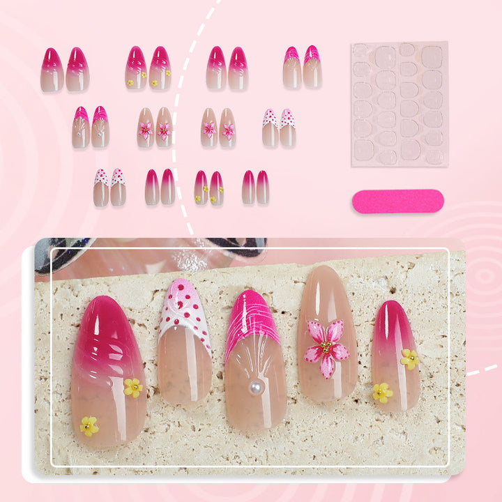 Artful nail tips with delicate floral embellishments Bowlift