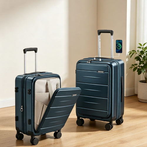 Unisex Smart Hard Shell Cab Carry-On Luggage Bowlift