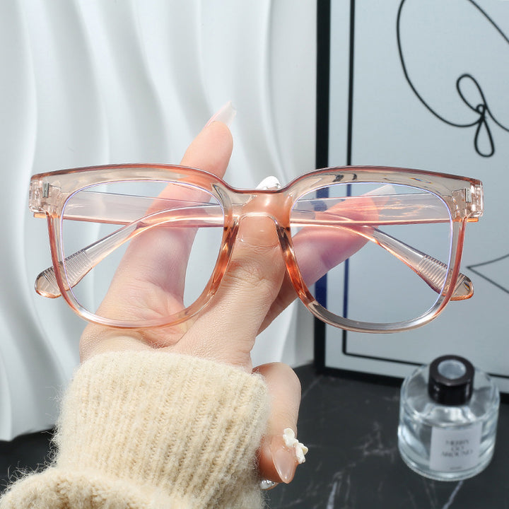 Women's fashionable rectangular glasses with blue lenses Bowlift