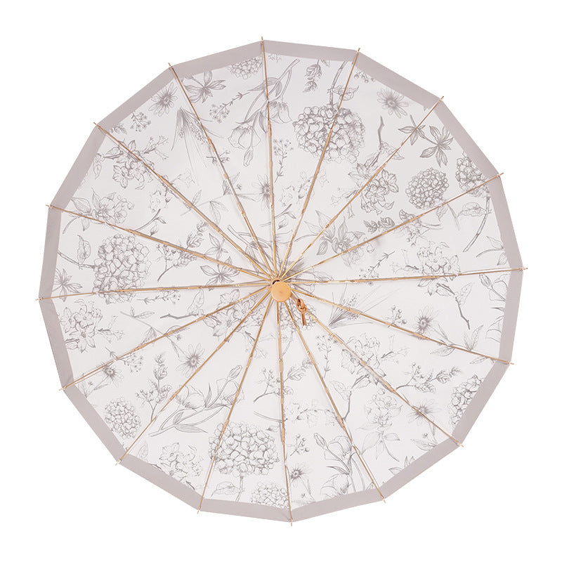 Ladies elegant automatic umbrella with ergonomic wooden handle and sturdy construction Bowlift