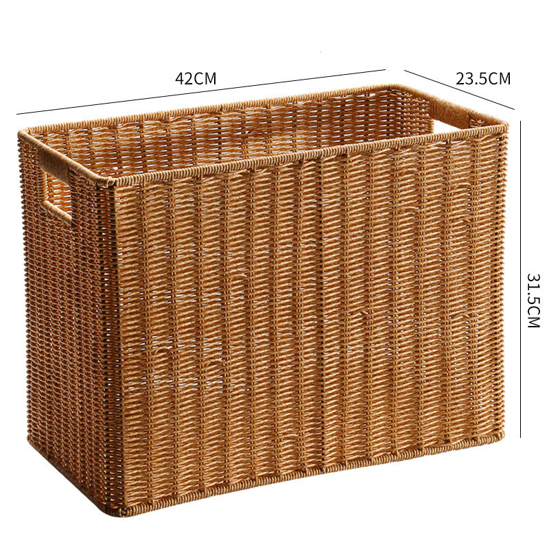Rectangular Woven Storage Bin with Handles Bowlift