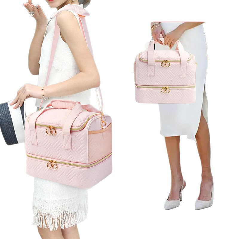 Multifunctional Cosmetic Organizer Bag with Removable Compartments Bowlift