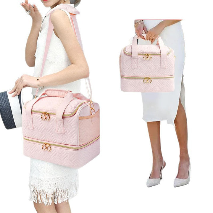 Multifunctional Cosmetic Organizer Bag with Removable Compartments Bowlift