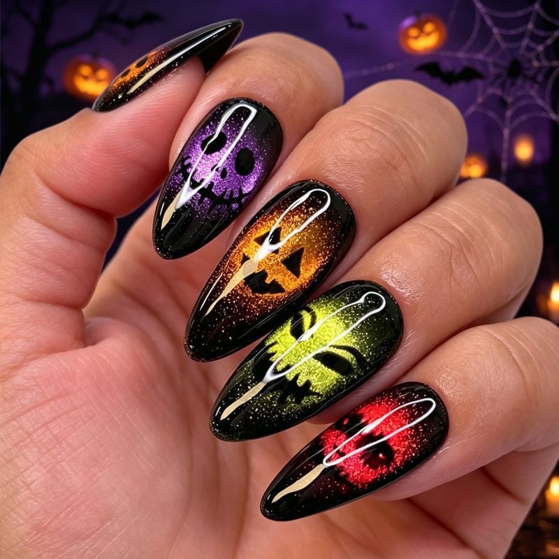 Halloween-Themed Press-On Nail Art Set Bowlift