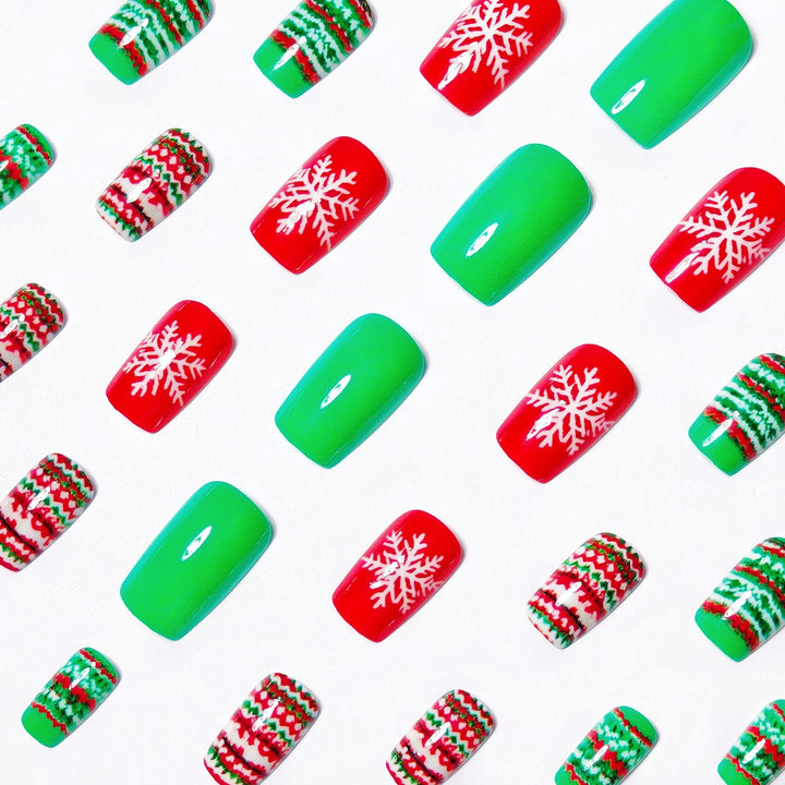 Festive Knit Pattern Nail Art Bowlift