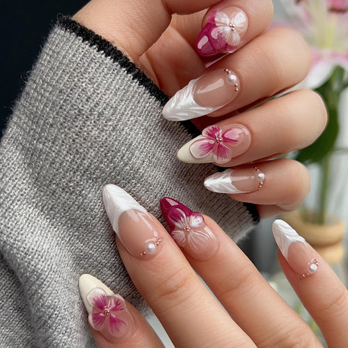 Floral Fantasy Press-On Nail Art Bowlift