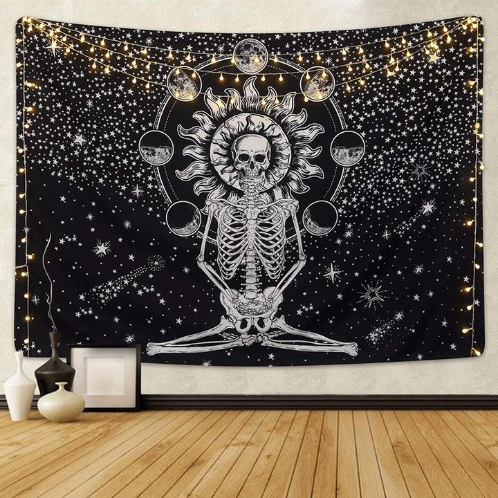 Celestial Sun and Moon Wall Tapestry