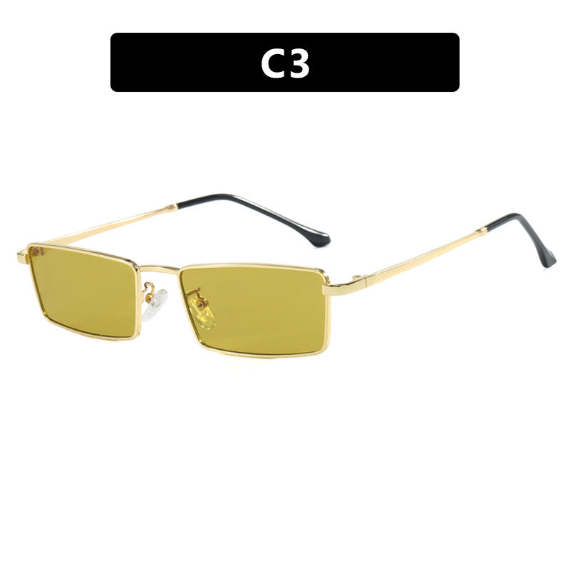 Women square sunglasses with metallic frame and comfortable nose pad Bowlift