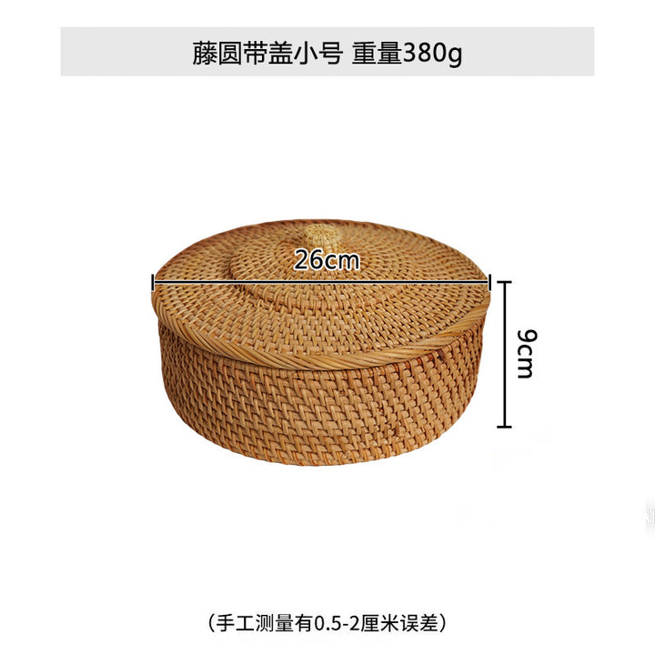 Women's round storage basket made of woven natural material Bowlift