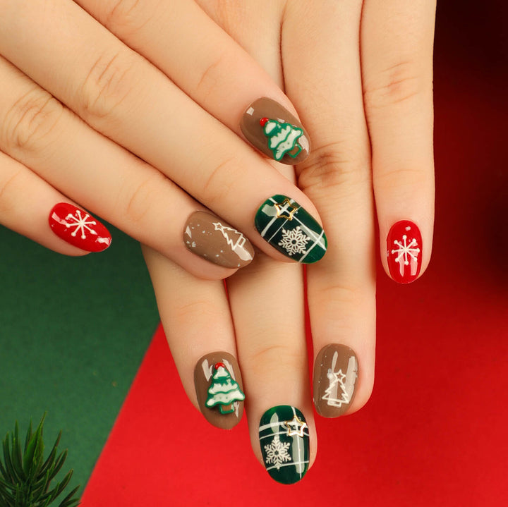 Artful Nail Extensions with Glitter and Rhinestone Embellishments Bowlift