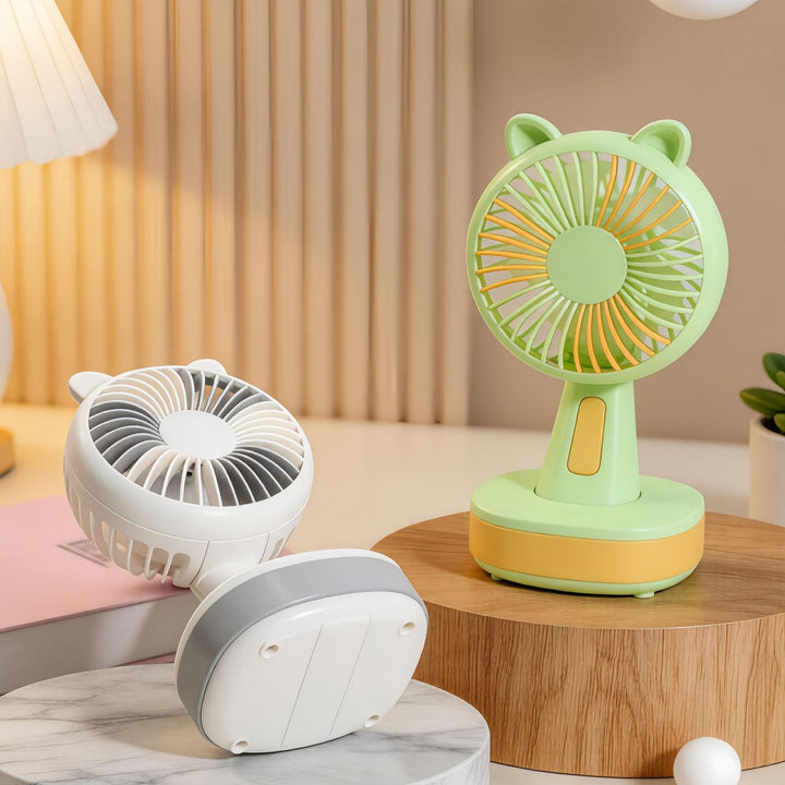 Women's Portable Table Fan with Creative Animal Ears Bowlift