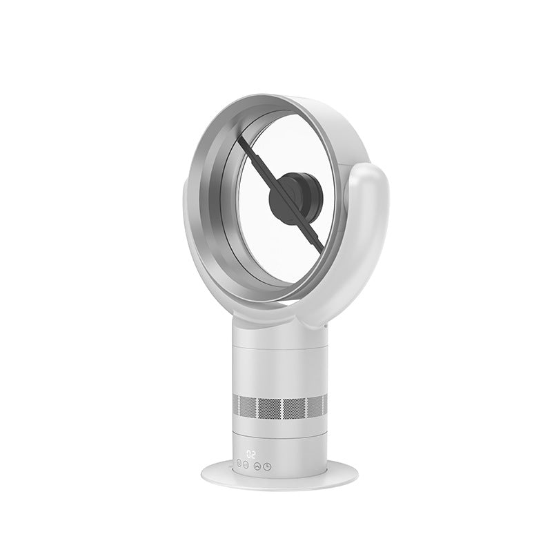 Cooling bladeless tabletop fan with digital touch controls and oscillation Bowlift