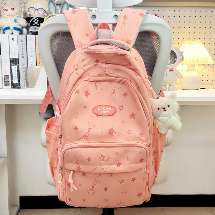 Casual Star-Patterned Backpack