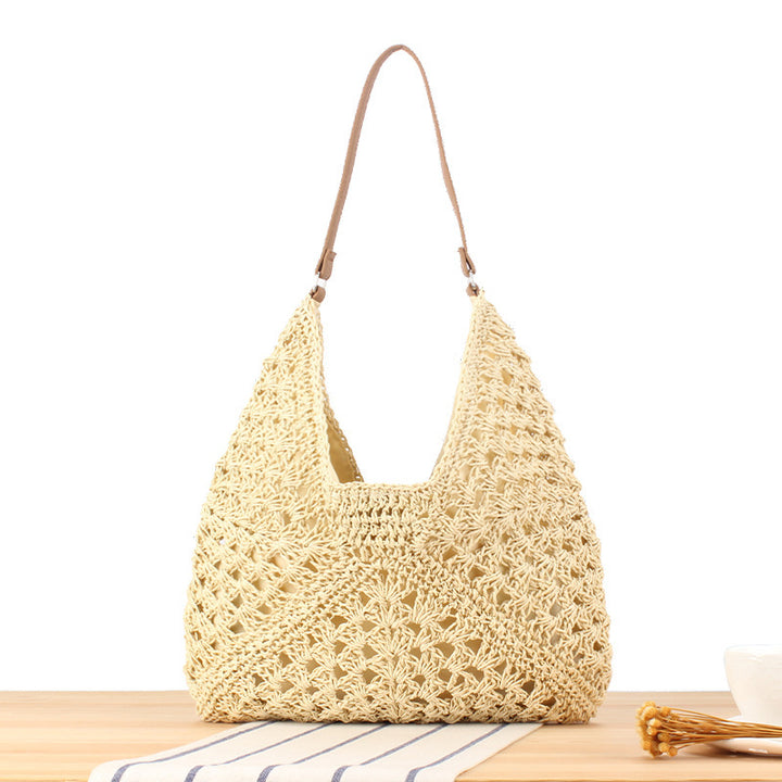 Shoulder bag with hand-knotted pattern and leather accents Bowlift