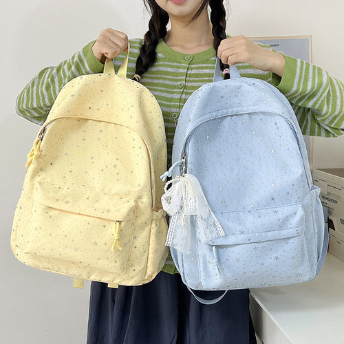 Star-Printed Stylish Backpack Bowlift