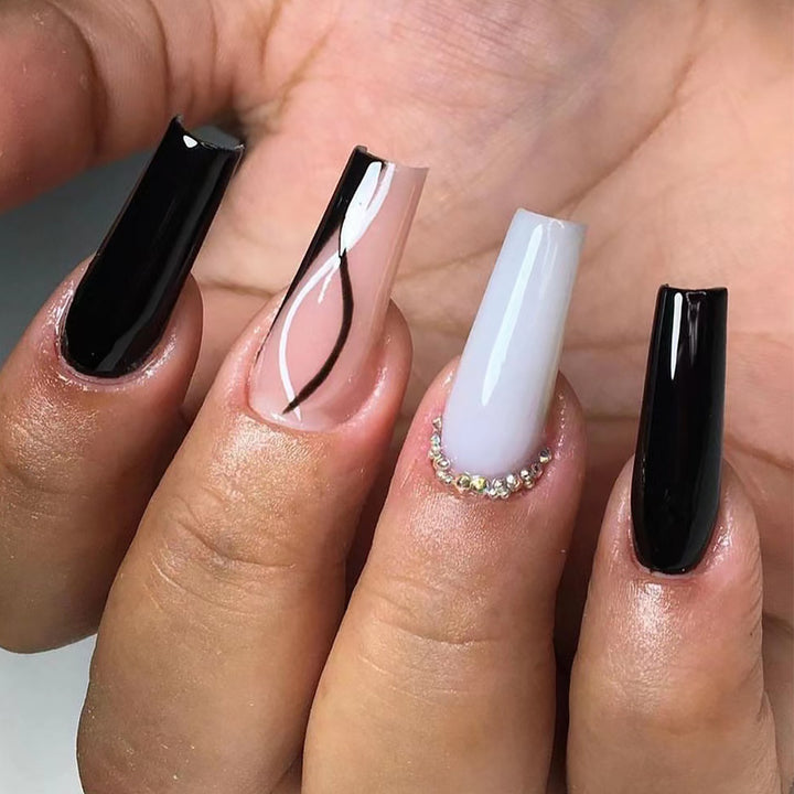 Artful acrylic nails with elegant design Bowlift