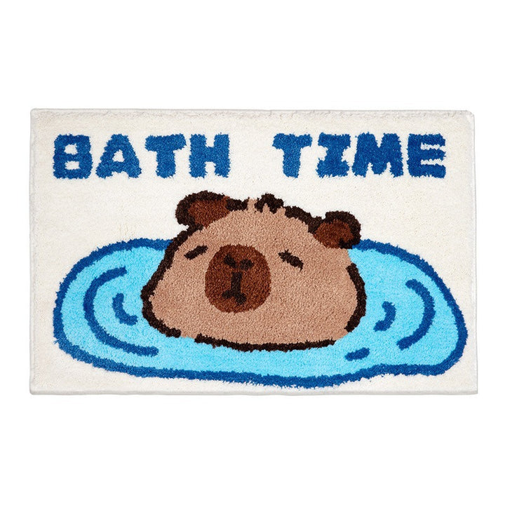 Cartoon Pig-Themed Bath Mat