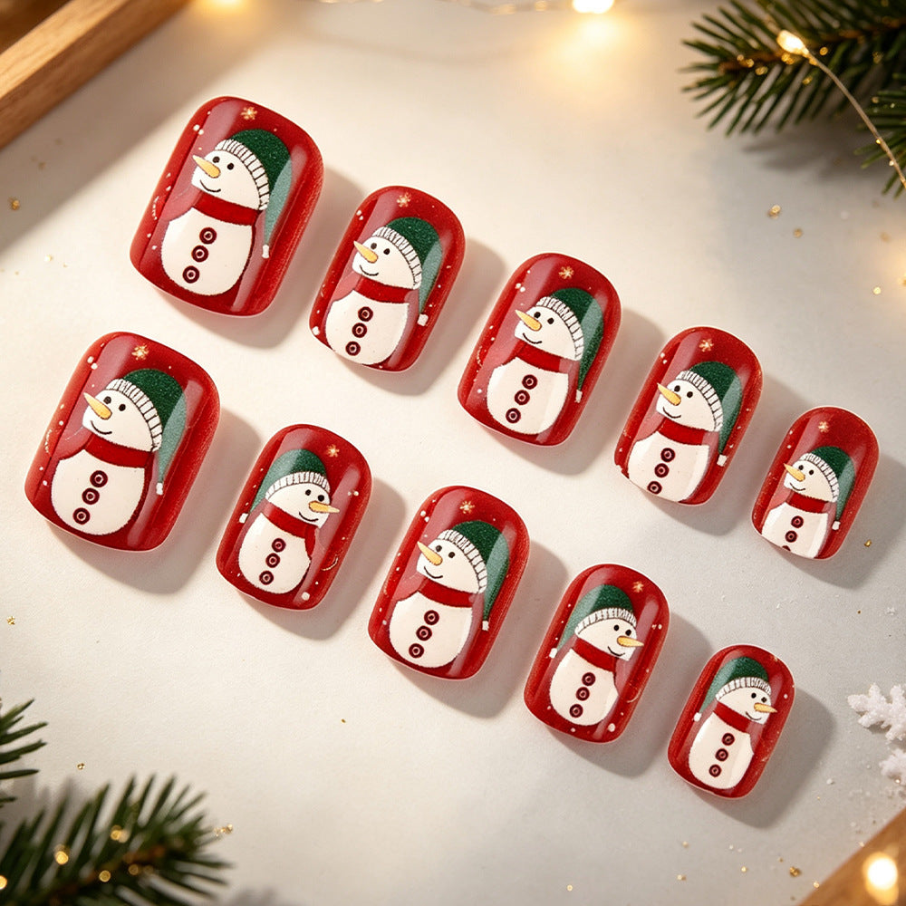 Holiday-Themed Snowman Nail Art Bowlift