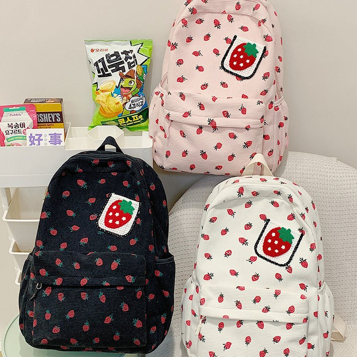 Backpack with Playful Strawberry Design Bowlift