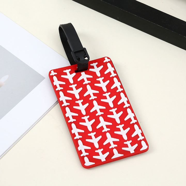 silicone travel luggage tag world map airplane design with adjustable strap Bowlift